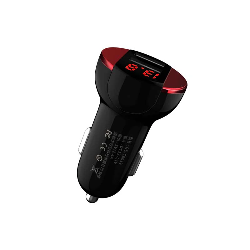 black red Универсальное автомобильное зарядное устройство 5 В/3.1A с двумя выходами USB для Huawei P10 Plus mate 9 для Xiaomi Mi5 Mi6 автомобильное зарядное устройство со светодиодом контроль напряжения - Название цвета: black red