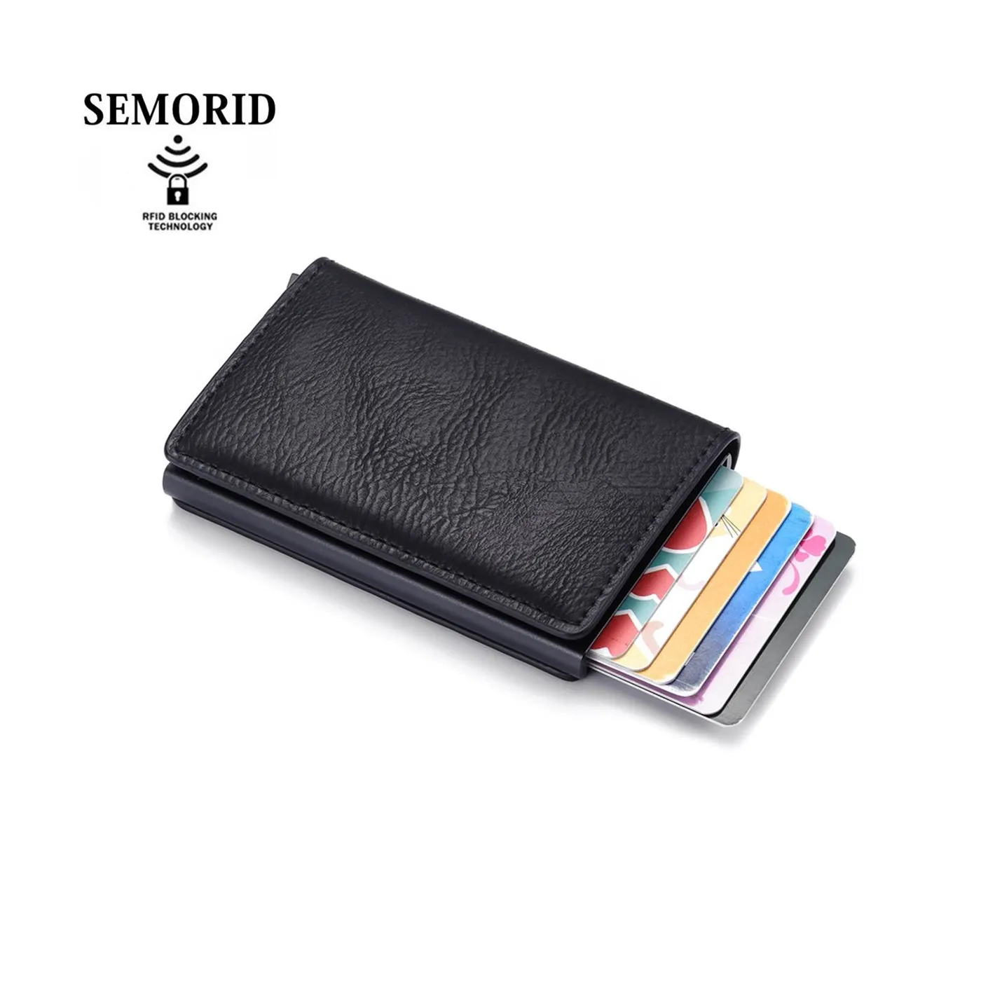 SEMORID 2020 RFID блокировка выдвижной кошелек металлический бумажник автоматический