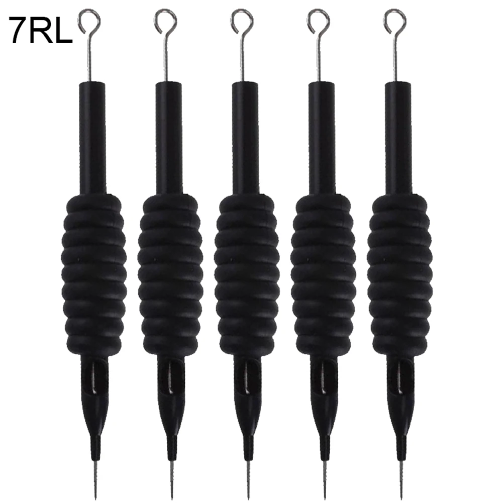 5Pcs Disposable Silicone Tattoo Tubes Grips with Assorted Sterilized Needles