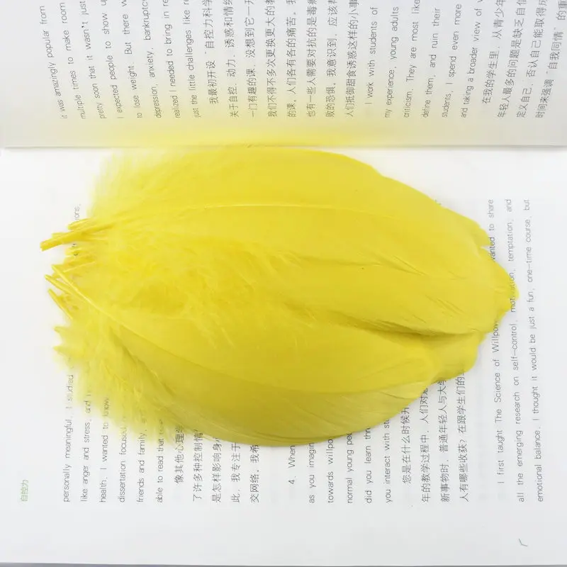 yellow Высокое качество 24 шт Черный цвет гусиные перья для рукоделия ювелирных изделий 13-18 см Сделай Сам натуральные перья вечерние украшения для дома - Цвет: yellow