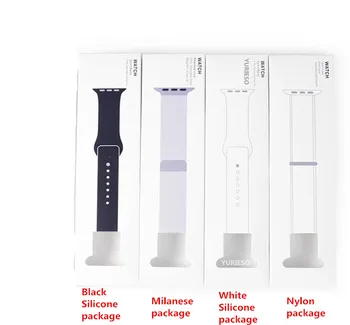 

White Papery Package Band Boxes for Apple Watch milanese silicone Nylon Loop Band 38mm 42mm for Iwatch band Watchband Gift Box