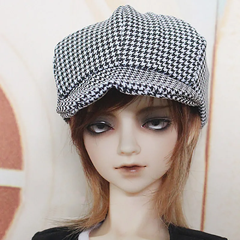 AIIaosify BJD кукла Англия клетчатая шляпа 1/6 1/4 1/3 - Цвет: Белый