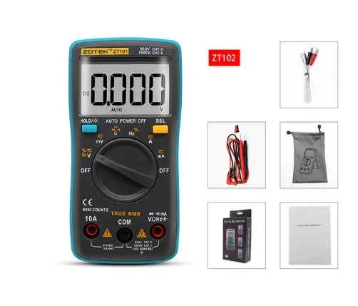 ZT102 Цифровой мультиметр True RMS Авто Диапазон Multimetro Вольтметр Амперметр емкость температура Гц NCV тестер - Цвет: ZT102