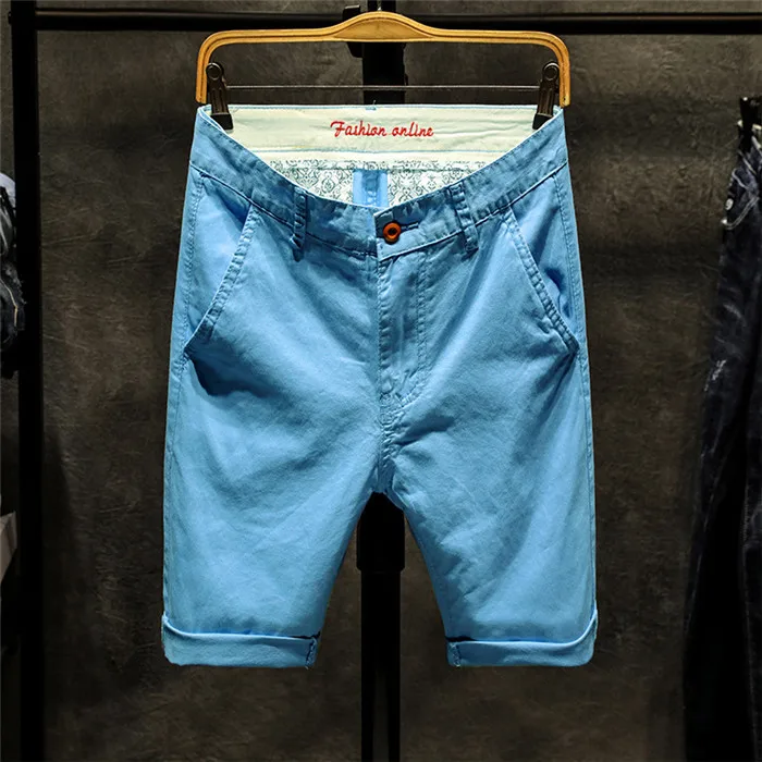 Мужские хлопковые шорты до колен повседневные в винтажном стиле бермуды большие