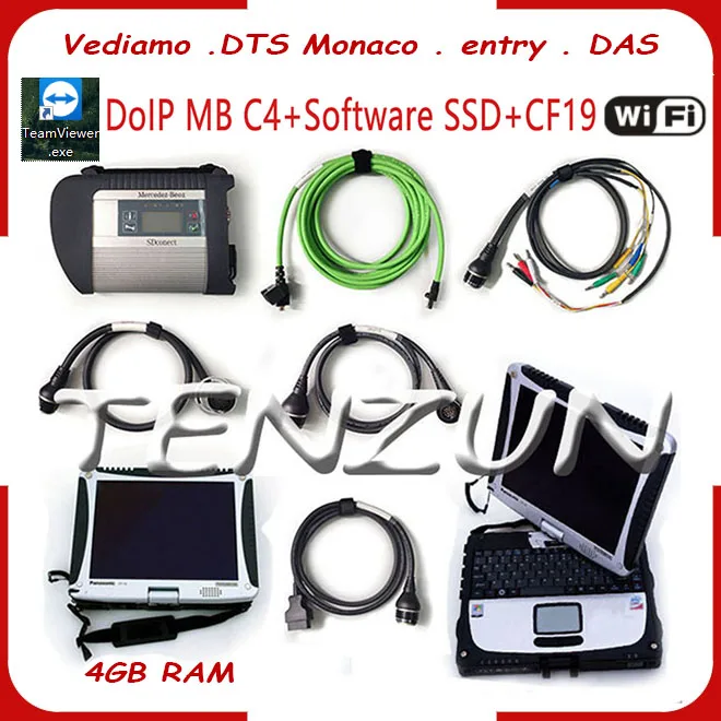 S++ MB Star C4 with Software 2021-12V SSD Laptop CF19 Support X-entry Update Online Work for 12V and 24V |