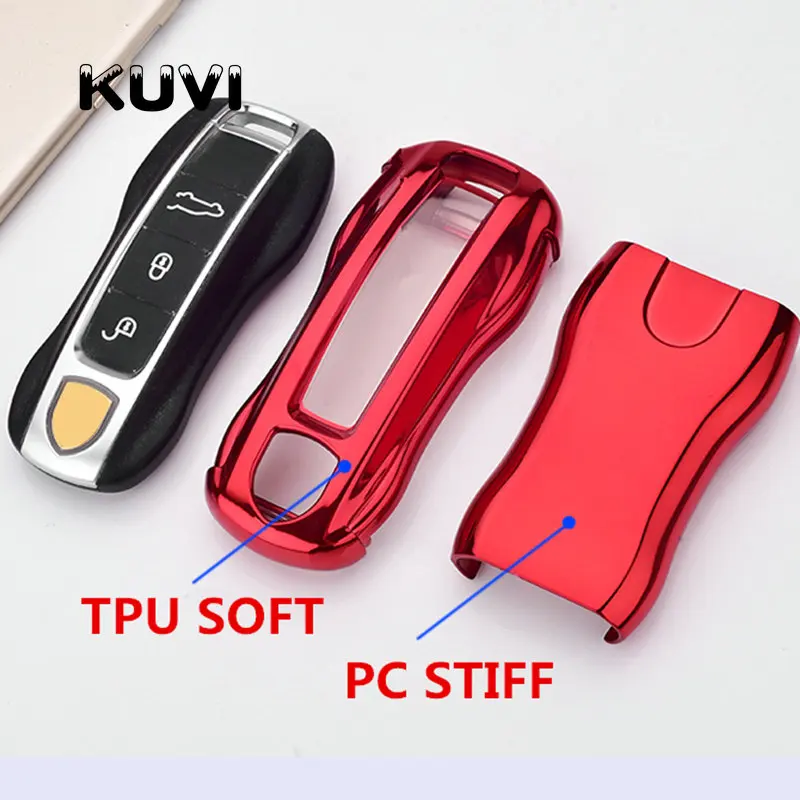 PC+ TPU чехол для ключа автомобиля чехол для Porsche Cayenne Macan 911 Boxster Cayman Panamera key case Аксессуары для стайлинга автомобилей