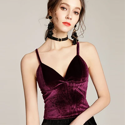 Wine red Однотонная глубокая майка с треугольным вырезом Топы женские летние сексуальные тонкие майки на бретельках Женские Модные Винтажные пляжные Топы на бретельках для дам - Цвет: Wine red