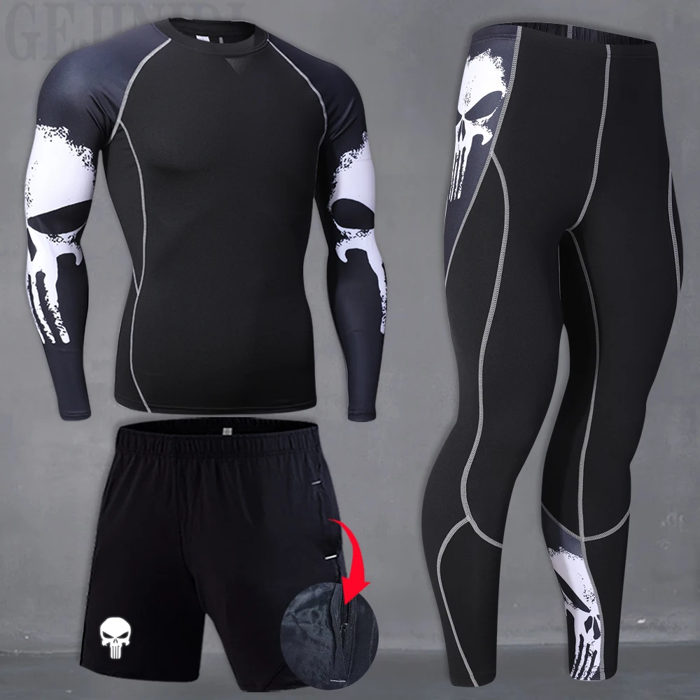 

Men's running suit thermal underwear xxxxl gym jogging skin compression fitness MMA rash men's quick-drying tights track suit