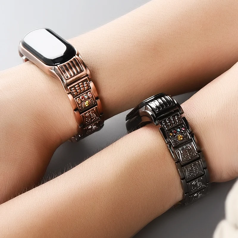 Comprar Pulsera de Metal para mi band 3 4 NFC correa de repuesto de acero inoxidable para xiaomi mi Band 3 Correa mi band 4 accesorios