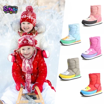 

Small Kids high boots autumn shoe girl boy winter boots warm colorful animal pate design waterproof Non-slip sole free shipping