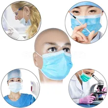 Трехслойная одноразовая маска для лица, регулируемый наушник, анти-туман, маска от пыли, нетканый защитный хирургический респиратор для частиц рта