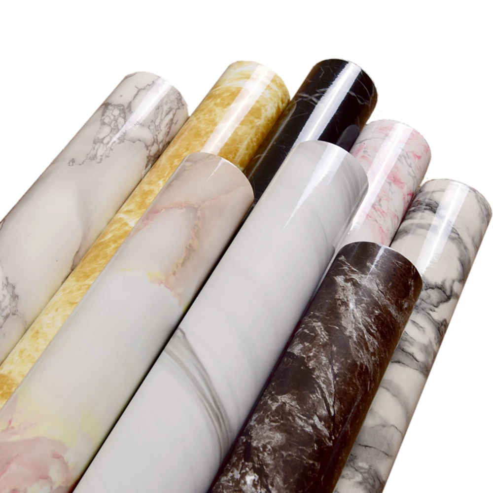 10m Marble Wallpapers Self Adhesive Granite Marble Effect Waterproof Thick Waterproof PVC Wallpaper Sticker Roll Home Decor