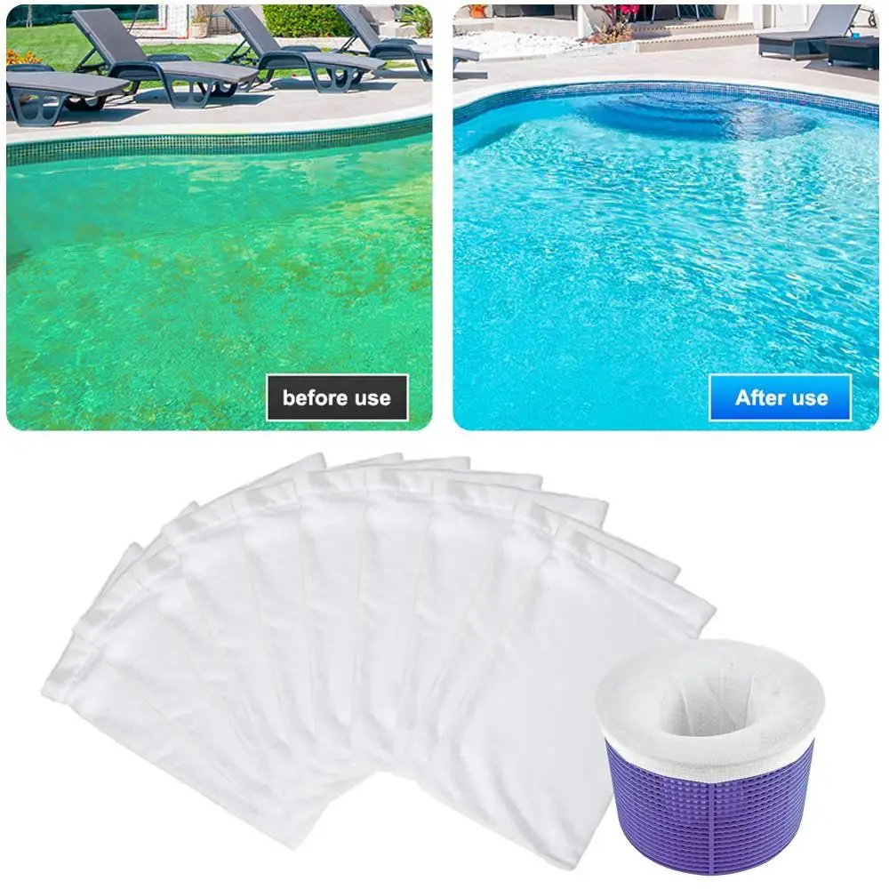 

5/10/20pcs Swimming Pool Filter Storage Pool Skimmer Socks Saver Skimmer Basket Sock Sleeve Mesh Screen Sock Net Pool Supplies