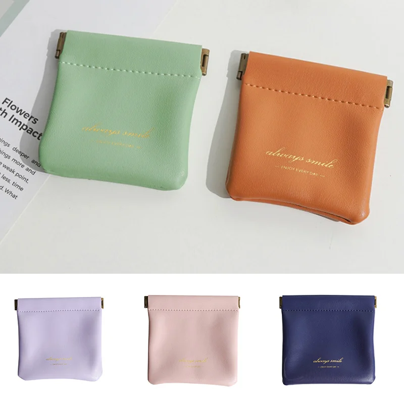

PU Leather Change Purse Men Women Mini Coin Purse Card Storage Bag Earphone Lipstick Pack