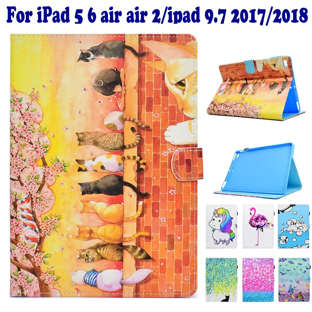 Модный чехол с откидной крышкой бабочкой для Apple iPad 5 6 air 2 ipad 9 7 2017/2018 A1954