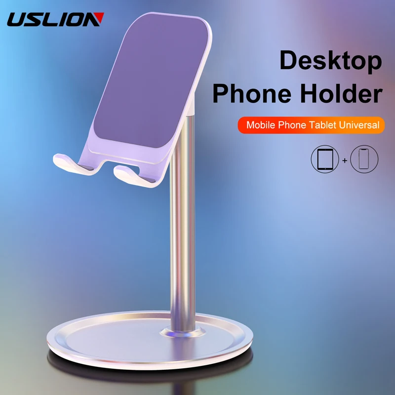 USLION Universal Einstellbare Desktop Telefon Halter Für iPhone Samsung Xiaomi Handy Halter Stehen