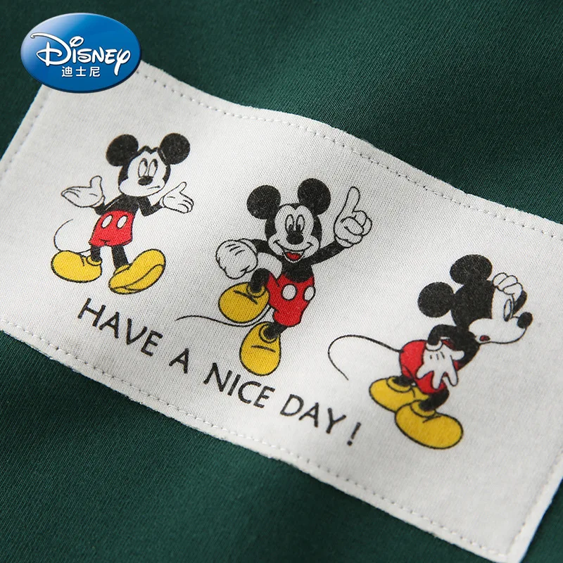 Disney/Коллекция года, модная детская футболка с длинными рукавами и круглым вырезом с Микки Маусом топ с длинными рукавами и горизонтальными полосками для мальчиков