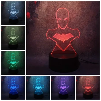 

HOT SALE Cartoon Gift Colorful Lamp Table Living Room Art Decor Creative DC Comic Marvel Batman Superhero LED Night Light 3D DIY