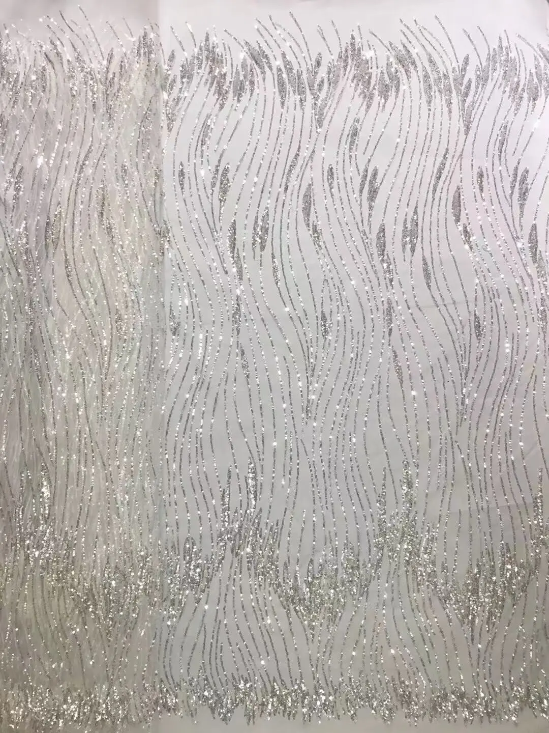 

African Lace Fabric L-1068887 High Quality Sequins Lace French Nigerian Net Lace Tulle Mesh Fabrics For Wedding Sewing