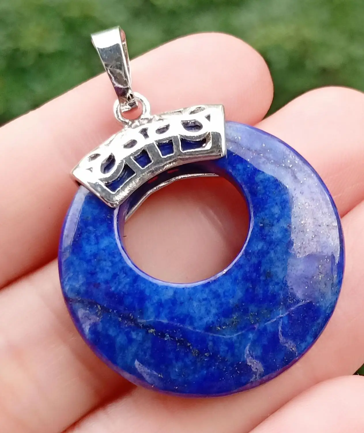 Lapis Lazuli stone Pendant Gems bead Round Donut Energy Reiki Chakra Amulet | Украшения и аксессуары