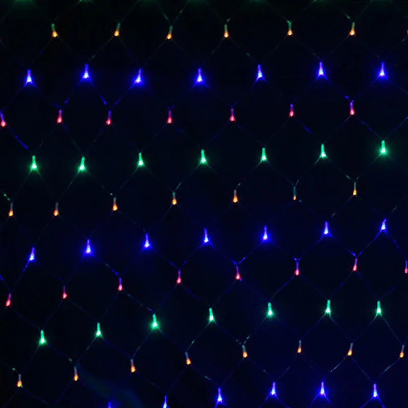 Украшения светодиодные чистые огни 220 В садовая лампа гирлянда свет 1,5X1,5 м рождественские 10 цветов открытый праздник фестиваль 2X3 м мульти - Цвет: Яркий