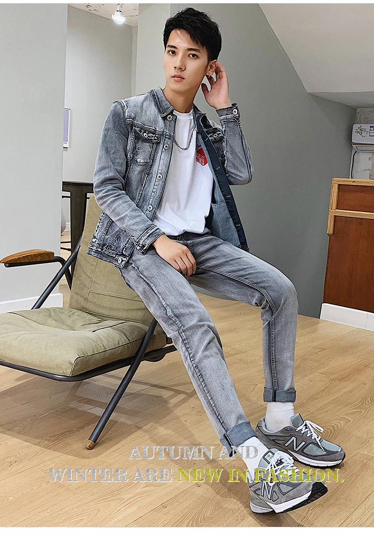 New Casual Tracksuit Men Autumn Single Breasted Jackets+Pants 2 Pieces Sets Male Slim Fit Famous Brand Fashion Men's Solid Set