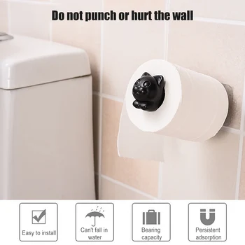 

Wall-Mounted Toilet Paper Holder Cartoon Cat Telescopic Tissue Holder Kitchen Tissue Roll Dispenser Home Bath Paper Towel Roll