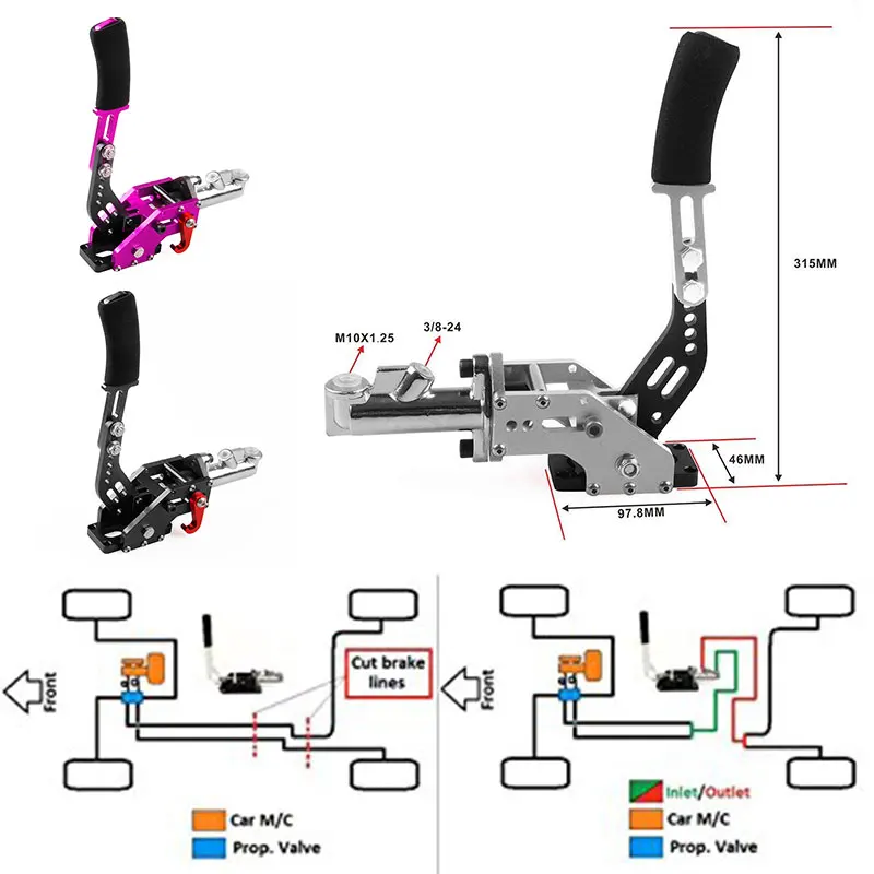 Hydraulic Handbrake Modified Handbrake Competitive Car Hand Brake Vertical Installation Braking Effect Cars Racing Universal