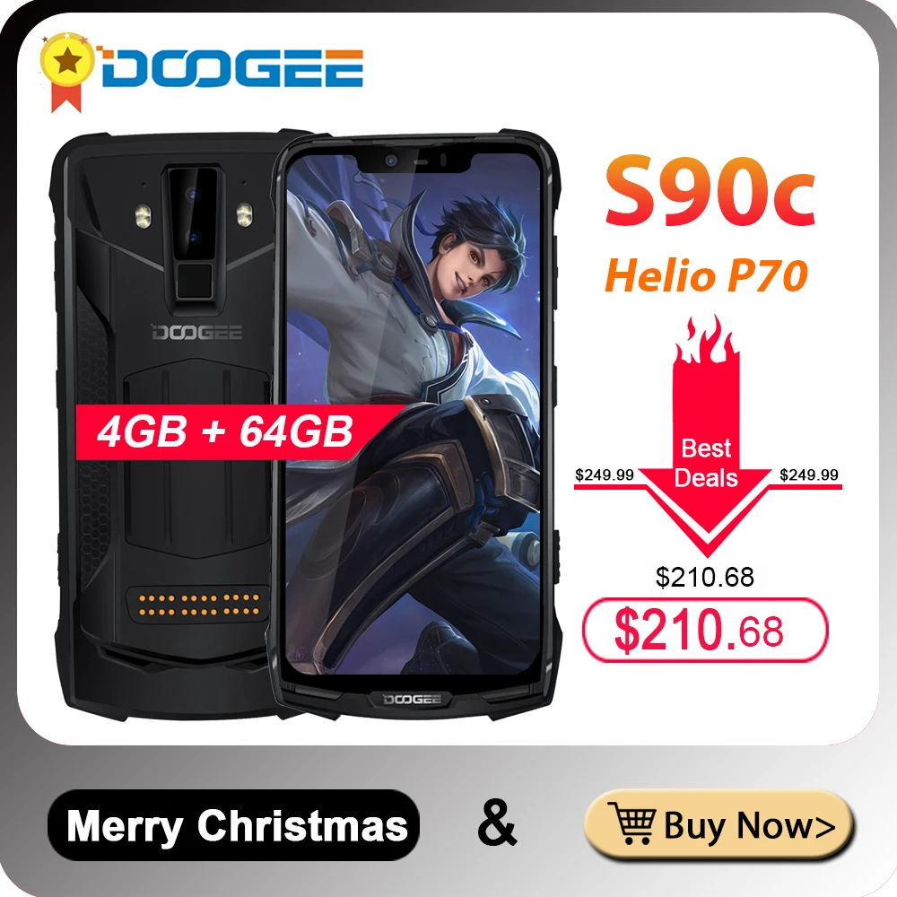 Новый DOOGEE S90C модульный смартфон Helio P70 Восьмиядерный NFC 6 18 FHD + дисплей IP68/IP69K 4 Гб 64 16