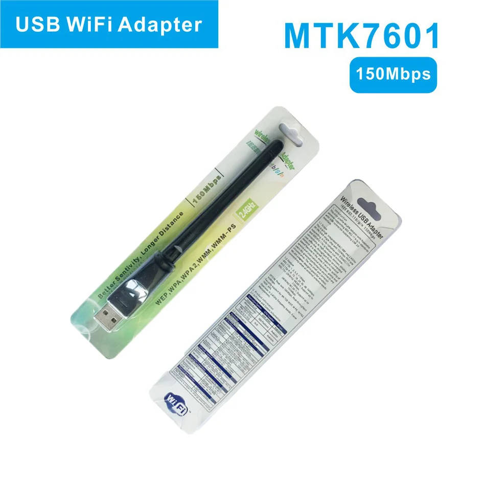 

USB Wifi 150Mbps MTK 7601 Wireless Network Card Mini USB 2.0 WiFi Adapter Antenna PC LAN Wi-Fi Receiver Dongle 802.11 b/g/n