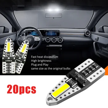 

20PCS Car 2-LED Bulbs T10 7020 Double Sided Clearance Lamp Door Light 6500K