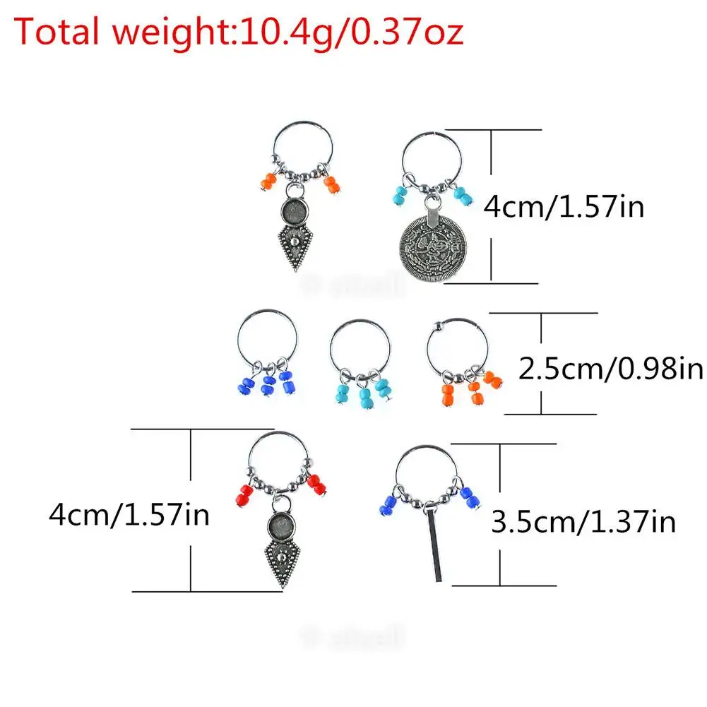 7/8 шт./набор кольца для волос с подвеской бусиной|beaded hair accessories|coins accessorieshair charms |