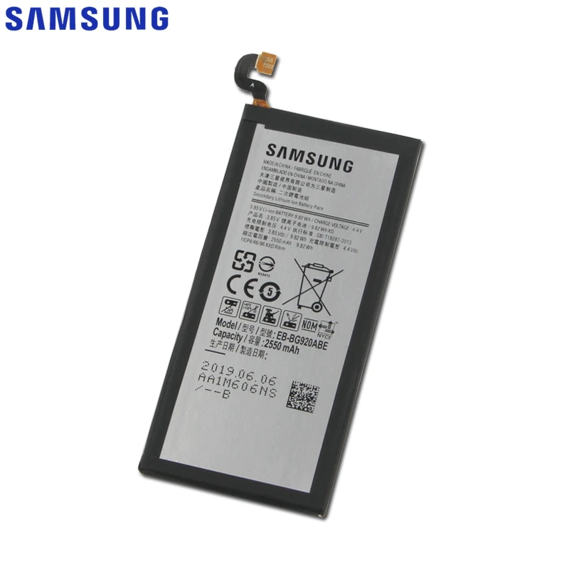 Батарея для SAMSUNG Galaxy S6 G9200 G920F G920I G920 G920A G9208 G9209 G920V G920T G920P EB-BG920ABE EB-BG920ABA