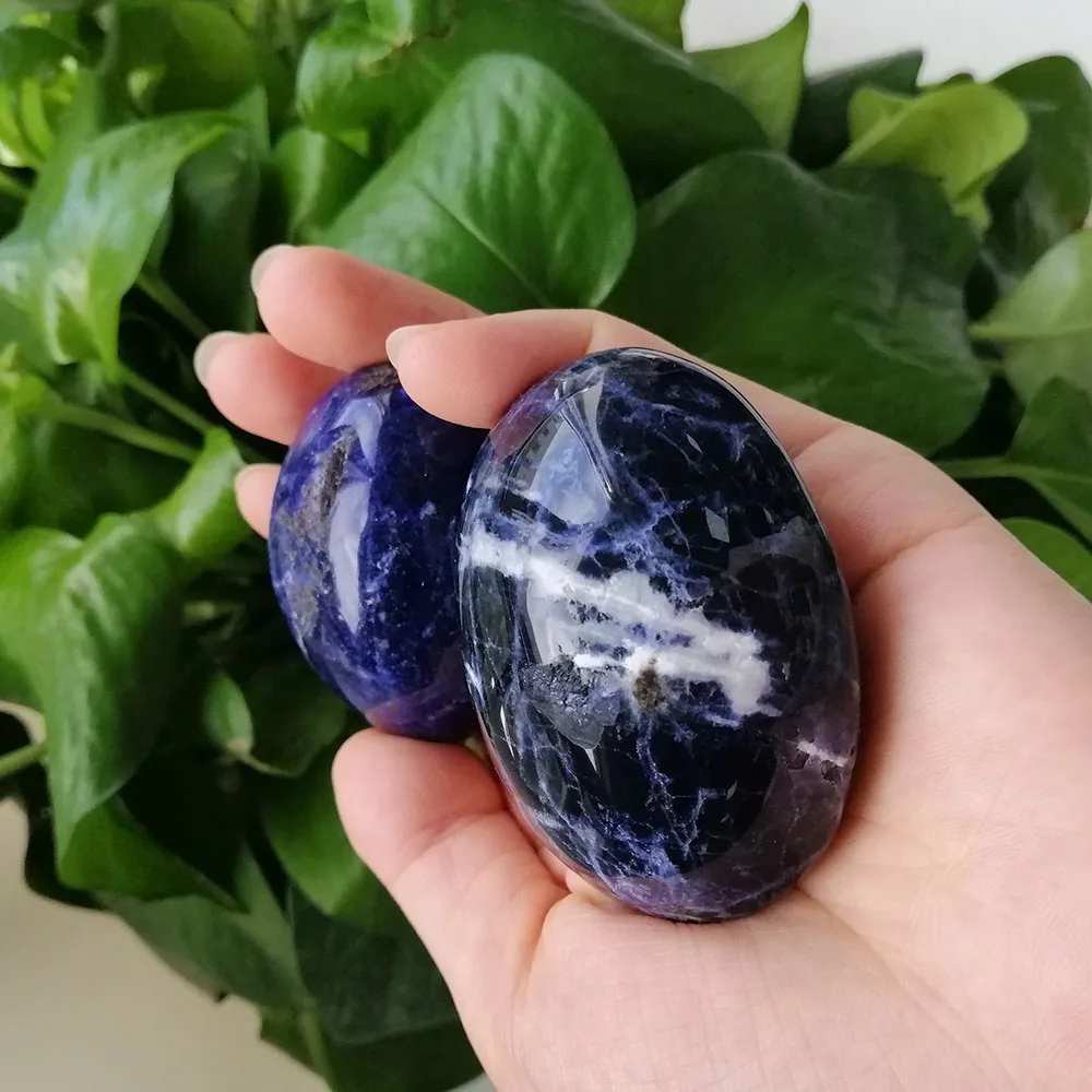 Высокое качество Sodalite Пальмовая форма камня ручной работы для подарка и домашнего декора ZT