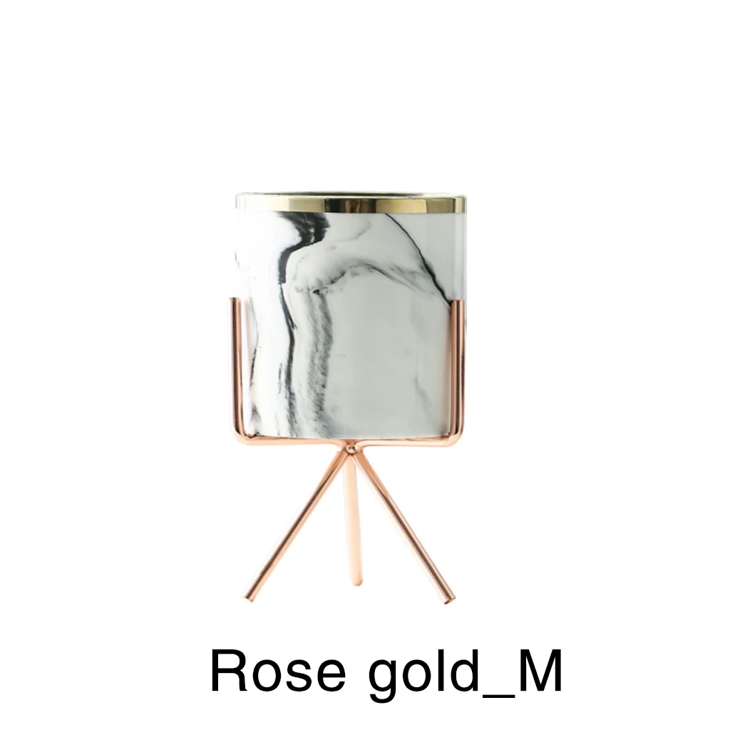 Rose gold M Скандинавские Ins Минималистичная ваза мясистый цветочный горшок мраморный узор керамическая кованая ваза цветочный горшок домашний Свадебный декор для гостиной - Цвет: Rose gold M
