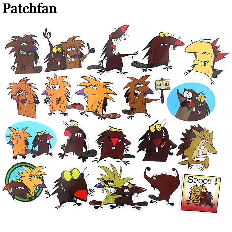 Patchfan 20 шт Angry Beaver детские игрушечные наклейки для DIY Скрапбукинг альбом багаж телефон наклейки на ноутбуки водонепроницаемый A2296