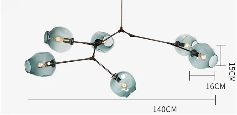 Современный подвесной светильник, светодиодный подвесной светильник для столовой, стеклянный светильник с эффектом градиента, регулируемый Золотой/черный светильник