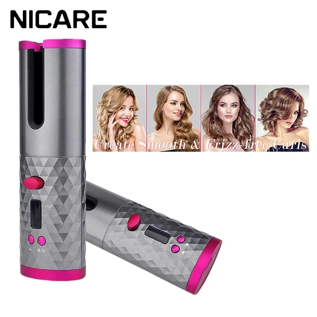 NICARE Automatic Hair Curler Cordless USB Rechargeable Ceramic Curling Iron Temperature Adjustable Portable Hair Styling Tools 1
