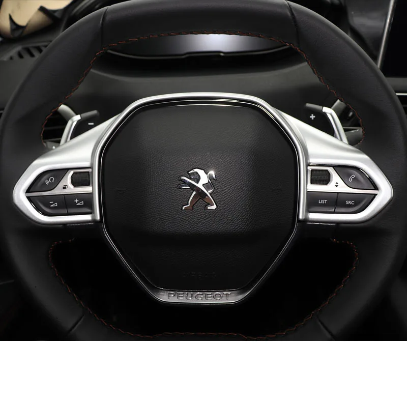 steering wheel trims Lsrtw2017 Abs Автомобильный Центральный Contral фара рулевое колесо рычаг передач планки для peugeot 3008 5008 аксессуары для интерьера - Название цвета: steering wheel trims