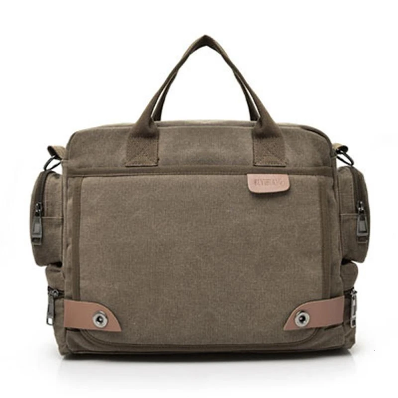 Новые кожаные портфели мужская сумка для ноутбука Мужская Холщовая Сумка через плечо портфель-слинг сумки SatchelA0605 #30