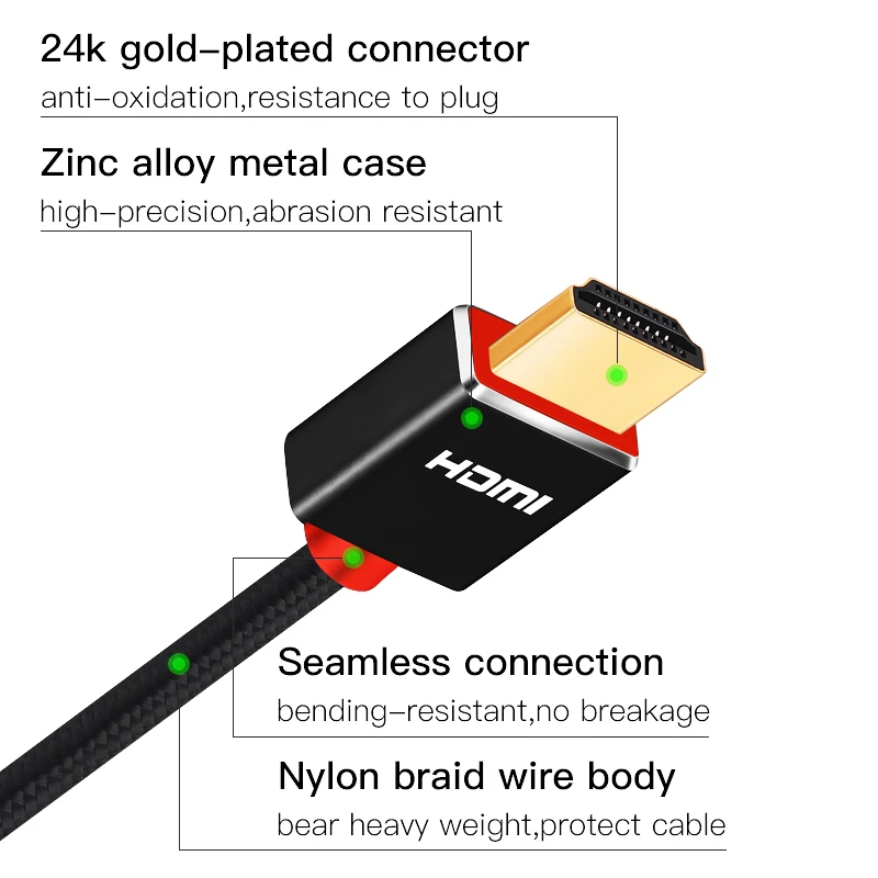 HDMI Cable Shuliancable Micro HDMI Cable 2.0 4K 60Hz 1080p 3D 1m 2m 3m high speed for Camera Tablet HDTV PC