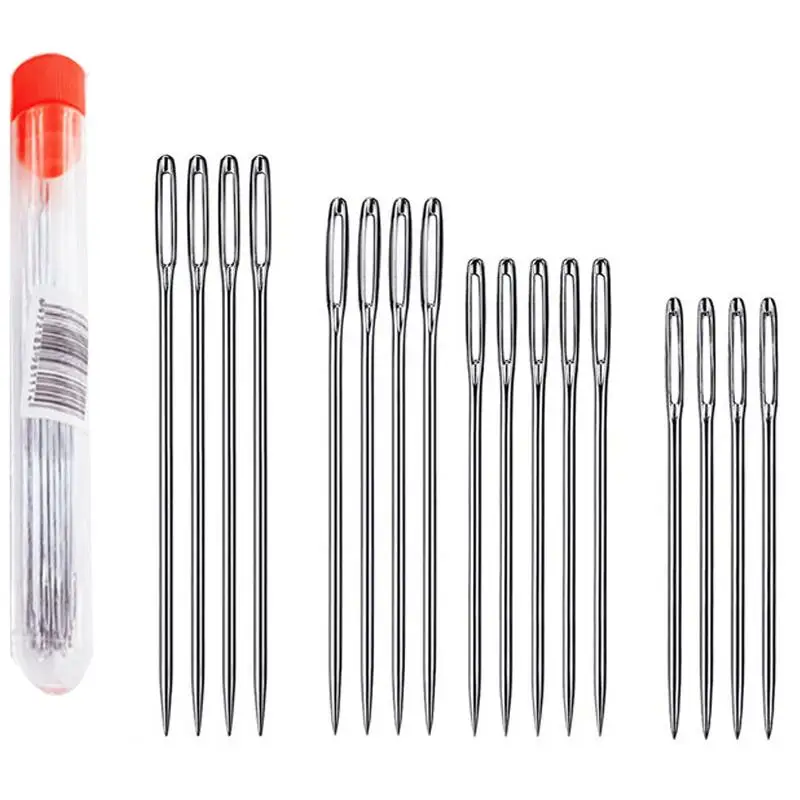 15-50pcs Stainless Steel Sewing Needles Side Hole Hand Sewing Needles Self-Threading Blind Needle Household Sewing Accessories