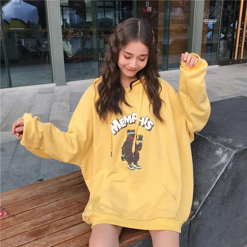 Harajuku одежда женские осенние толстовки корейский Ulzzang Bf длинный рукав тонкая толстовка с капюшоном женские Свободные пиджаки
