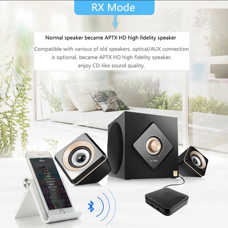 Bluetooth 5,0 аудио передатчик приемник Музыка AptX HD LL для ТВ ПК беспроводной адаптер RCA/SPDIF/3,5 мм, AUX, разъем