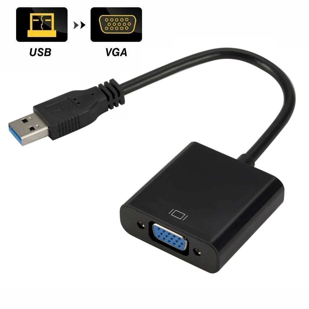 USB 3.0 to VGA Video Graphic Card Display External Cable Adapter for PC HDTV 1080P/ USB 3.0 to Female VGA Connector
