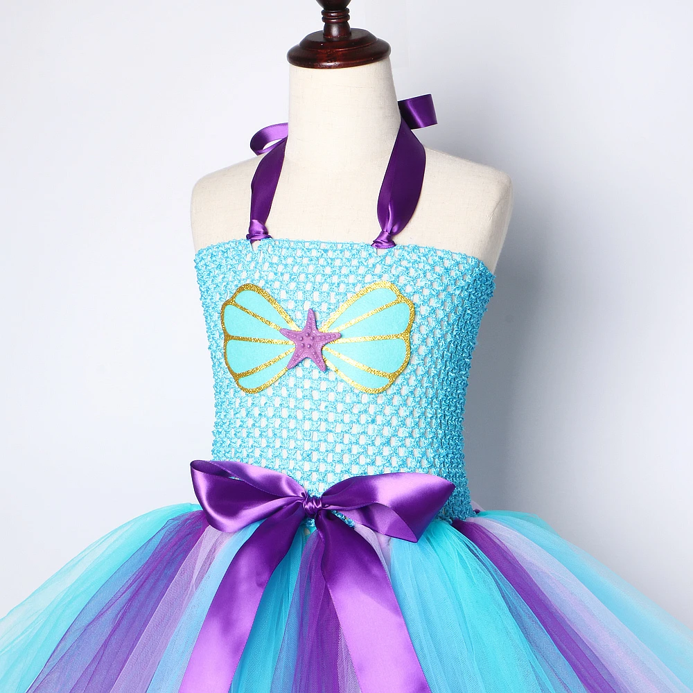 Robe Sirene Pour Petite Fille De 1 A 12 Ans Tenue Tutu De Princesse Costume D Halloween Cadeau De Fete D Anniversaire Aliexpress