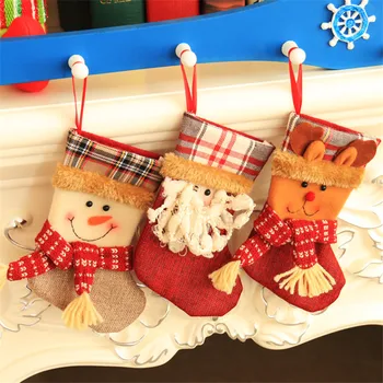 

Christmas Decoration Socks Home Santa Cloth Sacks Bag New Year Cute Boot Socks Ornament Party Xmas Supplies Christmas