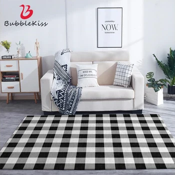 

Bubble Kiss Carpet for Living Room Modern Carpet Black and White Gray Grid Simple Style Floor Mat Nordic Decoration Home Baby