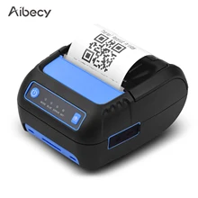 Aibecy Портативный USB BT соединение 58 мм Термальный чековый принтер портативный принтер штрих-кодов беспроводной с 2 рулонов бумаги внутри