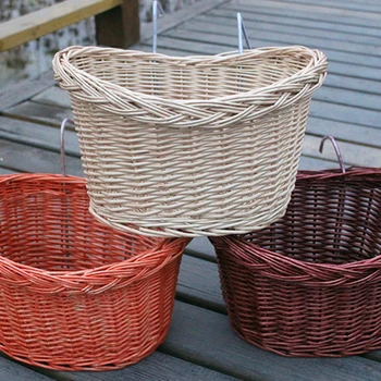 

Bike Basket Front Handle Bar Rattan Weaved Bicycle Basket for Mountain Bike ZJ55